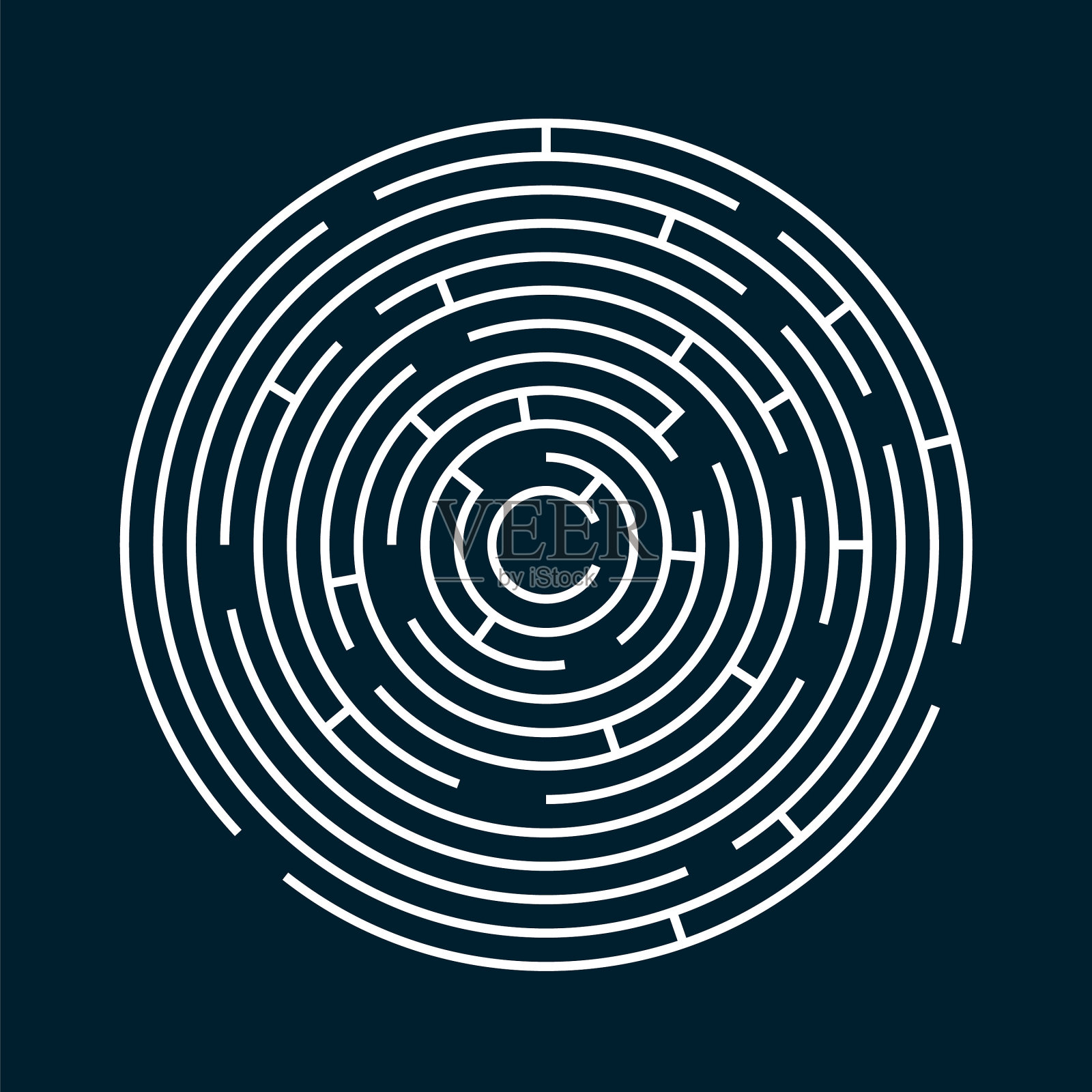 径向迷宫迷宫设计儿童游戏插画图片素材