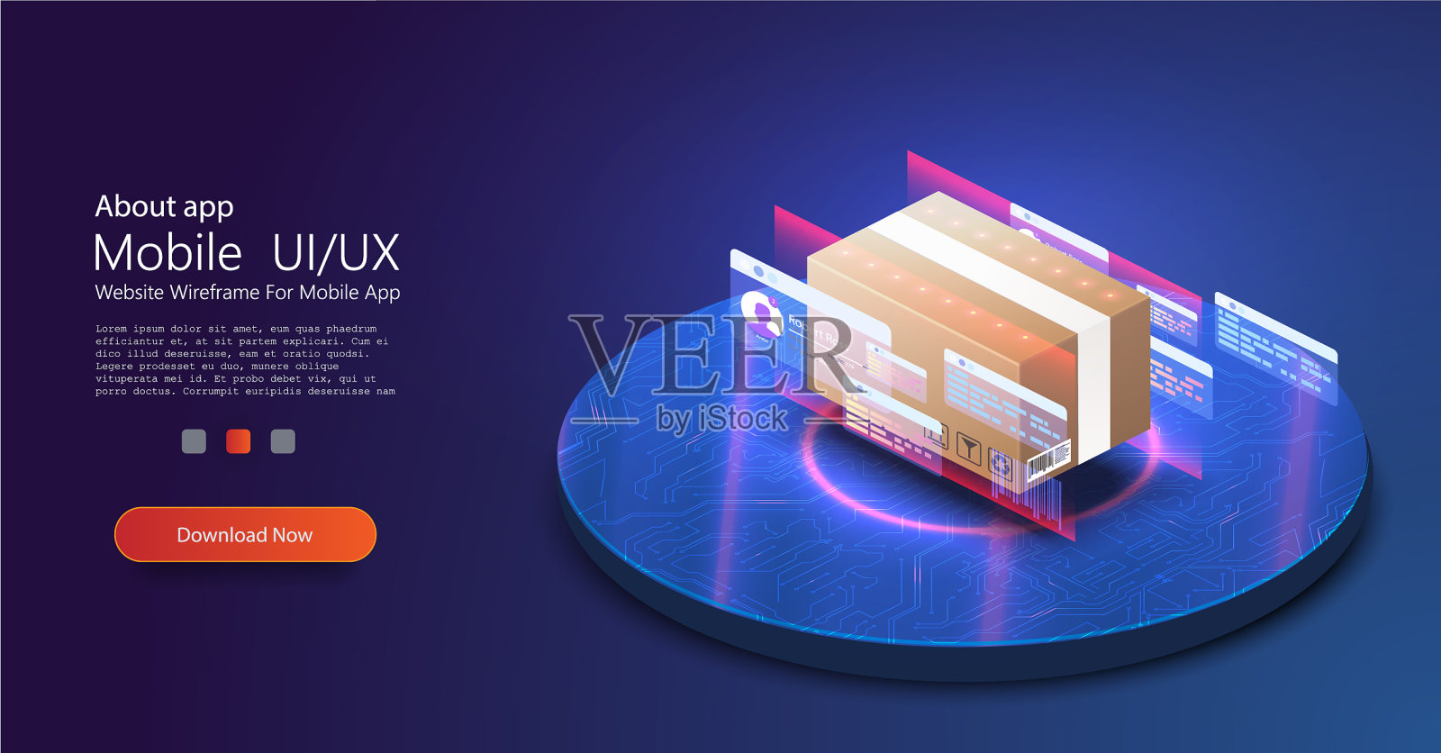 物流管理自动化的概念插画图片素材