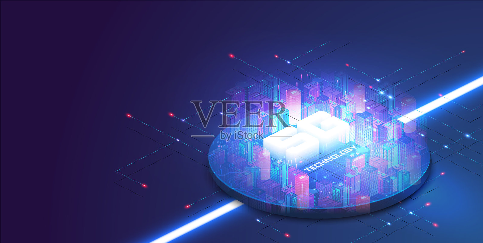 5g网络技术等距概念设计模板素材