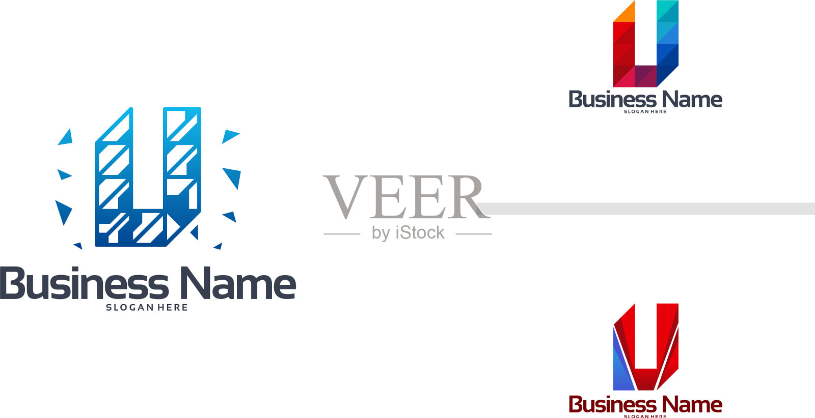 抽象现代u像素初始标志设计插画图片素材