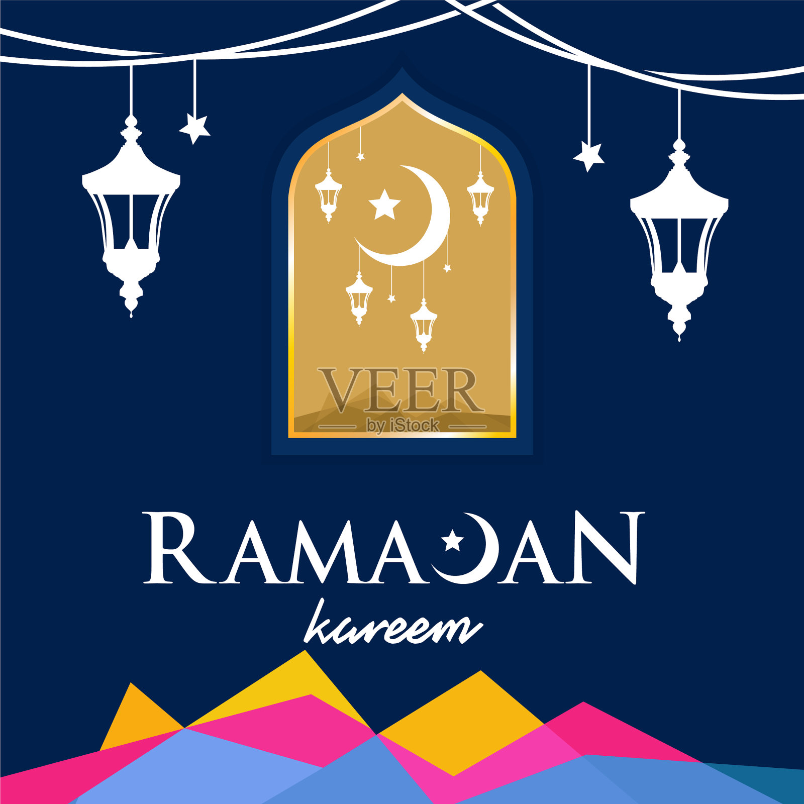 斋月kareem背景横幅斋月kareem插画图片素材