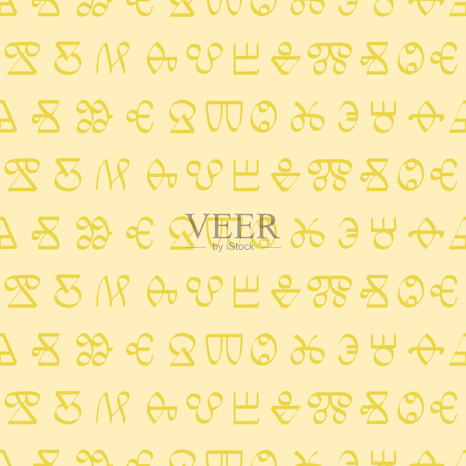 无缝模式与glagolitic字母插画图片素材