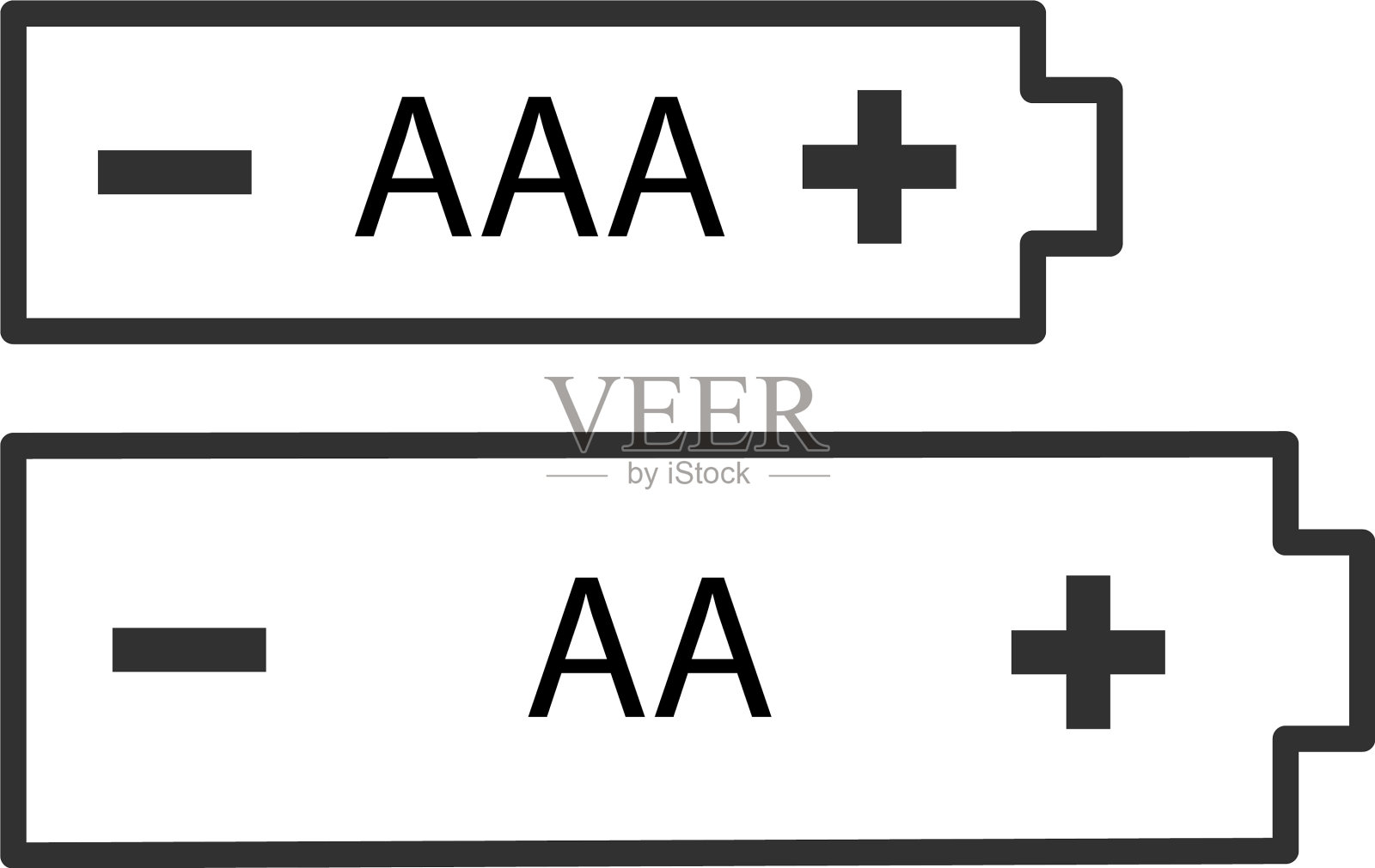 Aa和aaa碱性电池图标设置股票设计元素图片