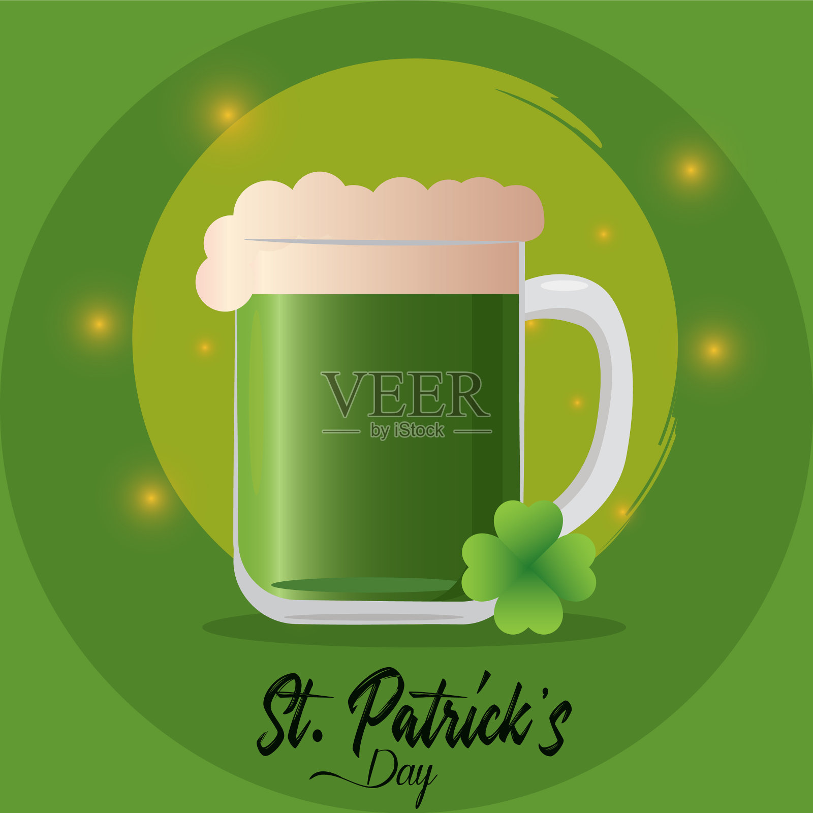 圣帕特里克节贺卡插画图片素材