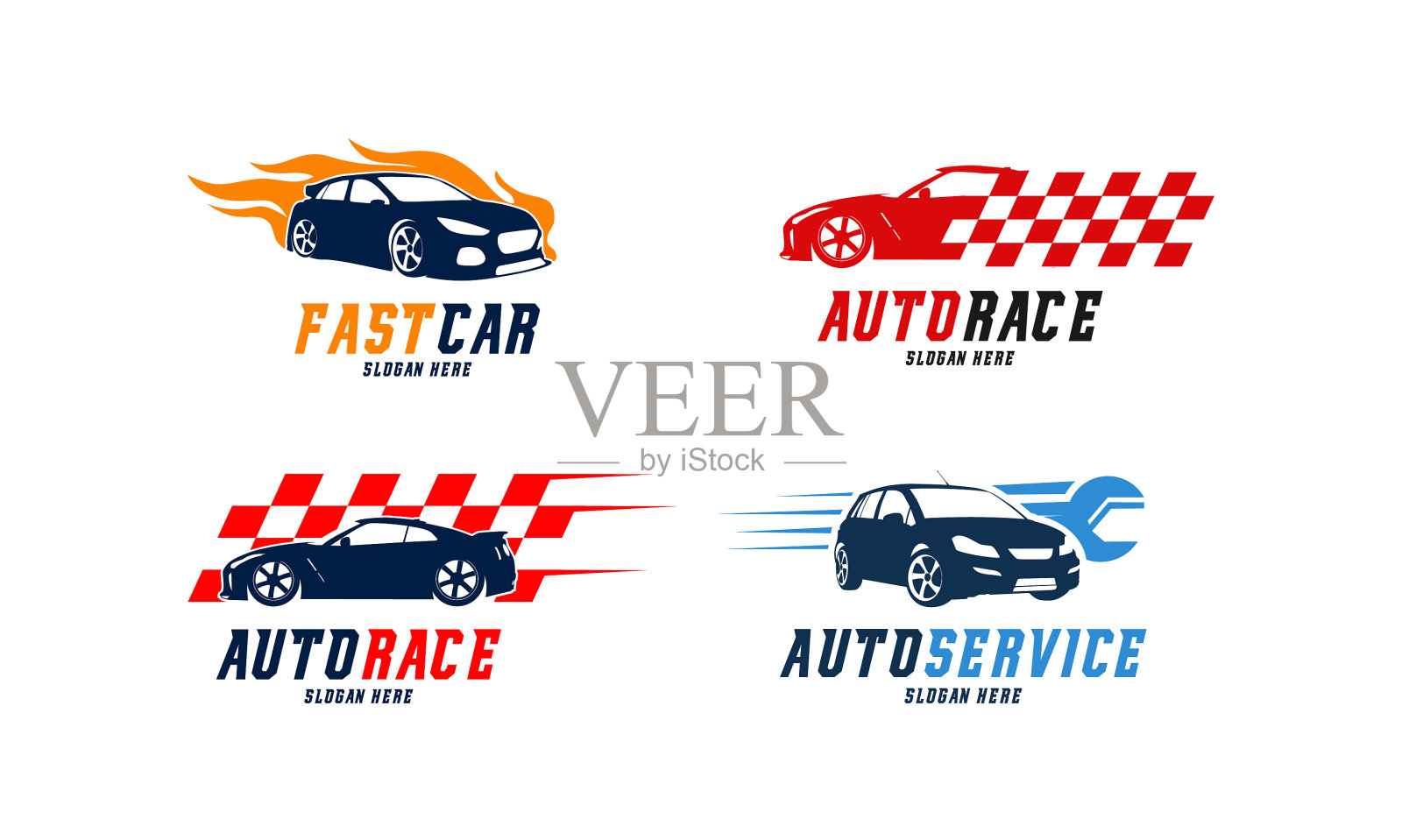 设定赛车标志快车火焰标志