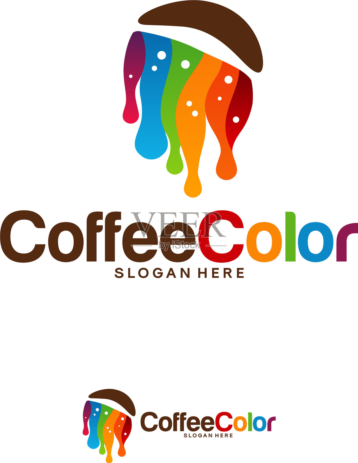 彩色咖啡标识模板设计咖啡标识插画图片素材