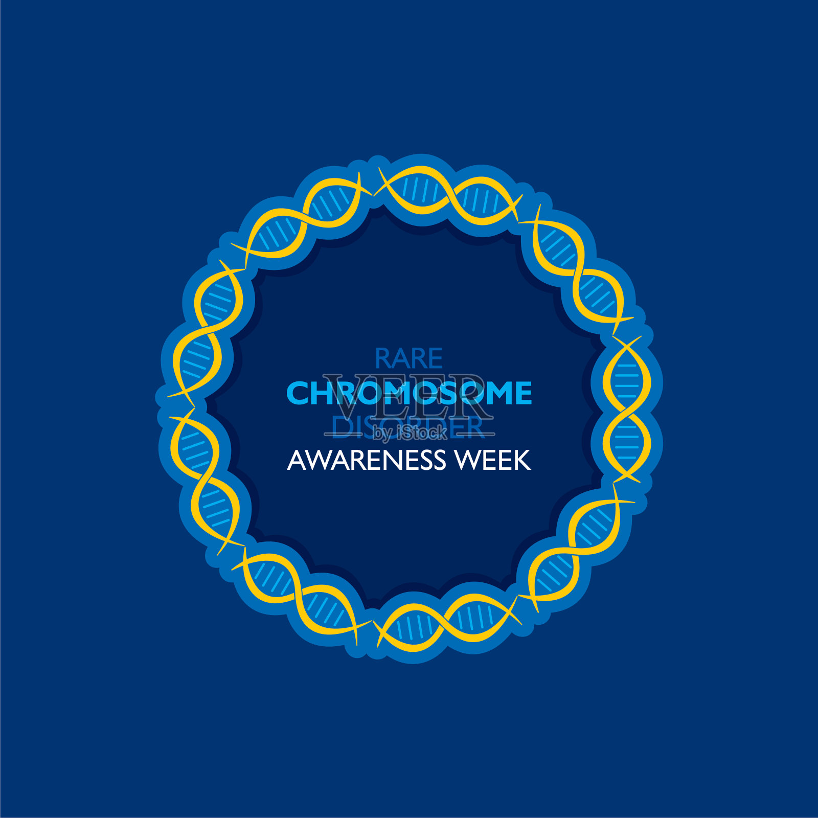 罕见染色体障碍意识周概念海报插画图片素材