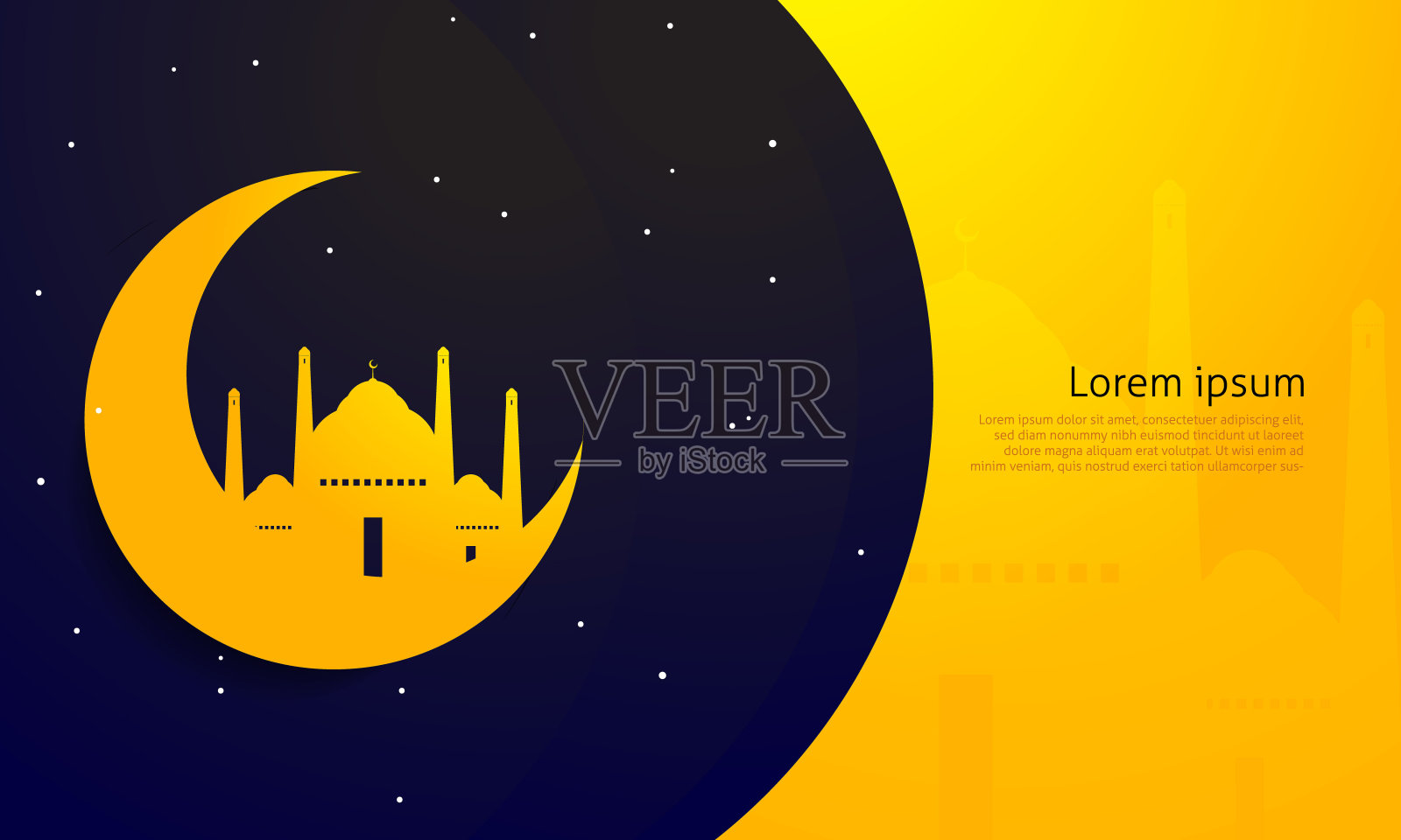 开斋节贺卡设计插画图片素材