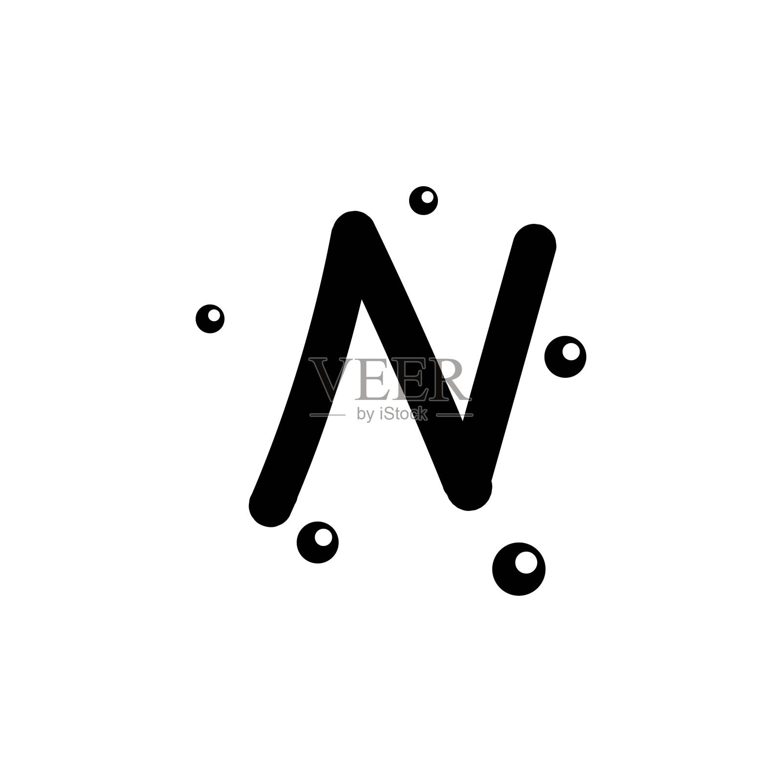 N手绘字母矢量设计模板插图设计元素图片