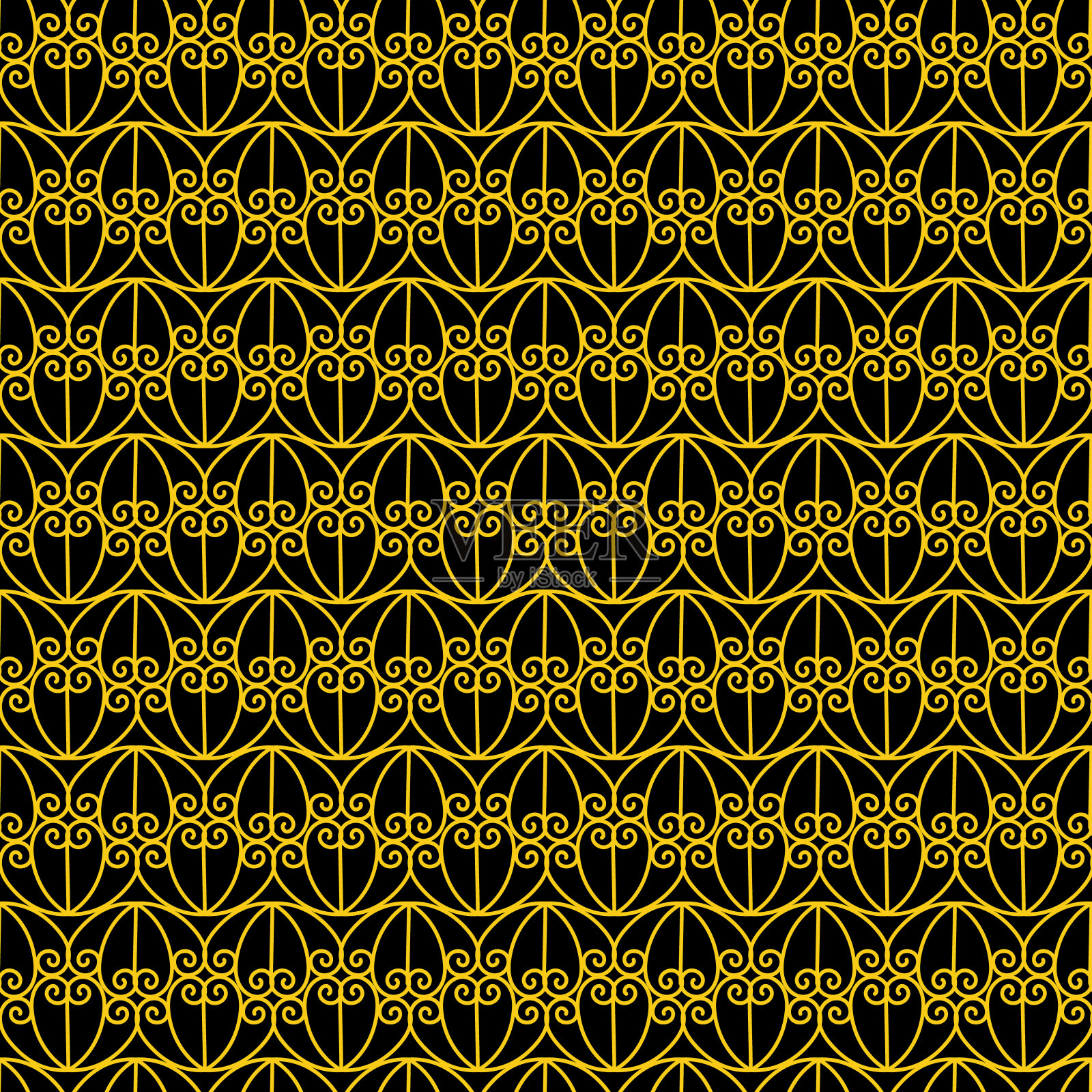 金黄色装饰无缝矢量图案插画图片素材