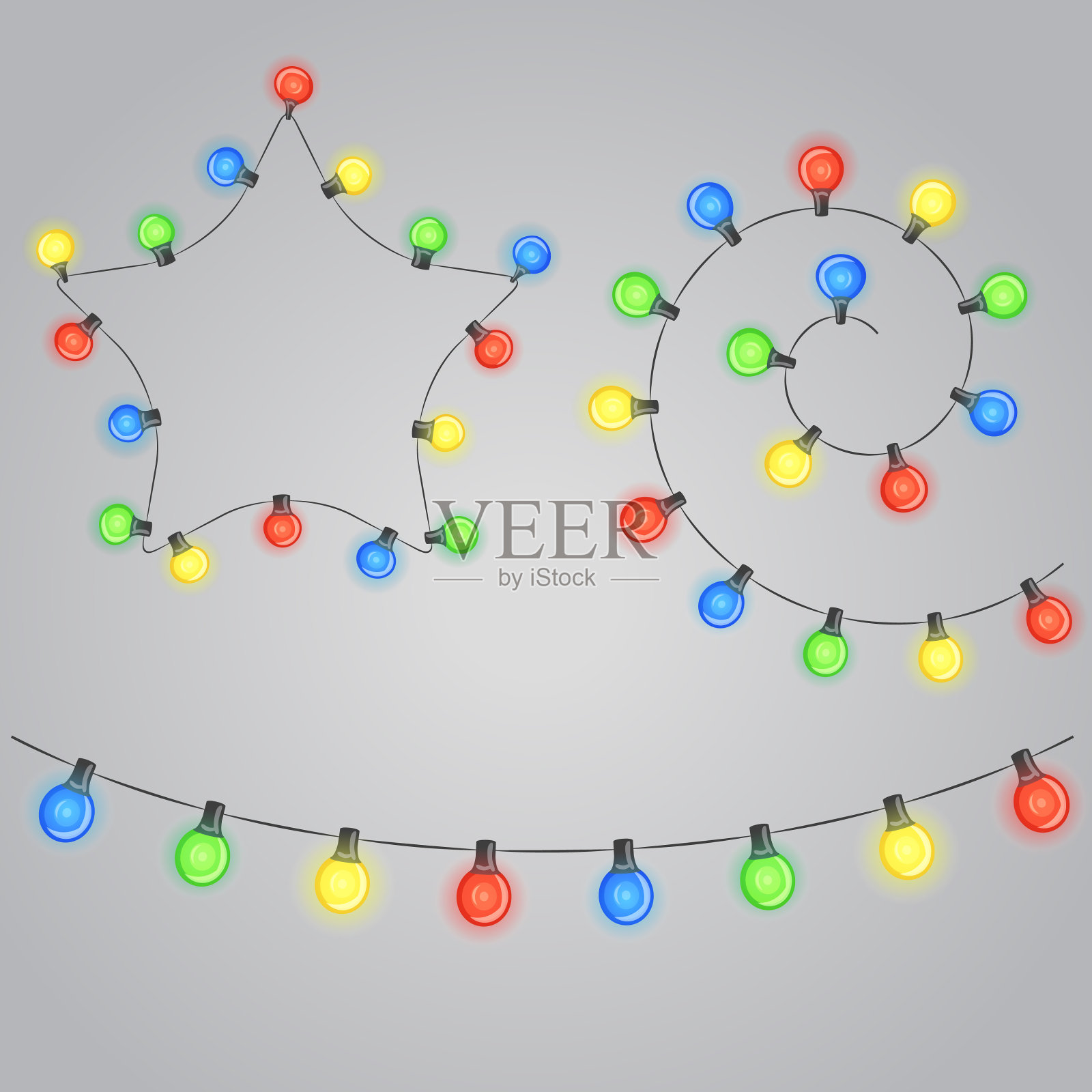 彩色灯泡插画图片素材