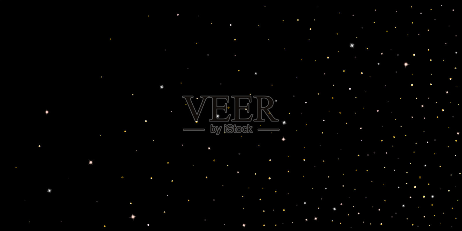 金色闪亮的星星豪华闪亮的五彩纸屑插画图片素材