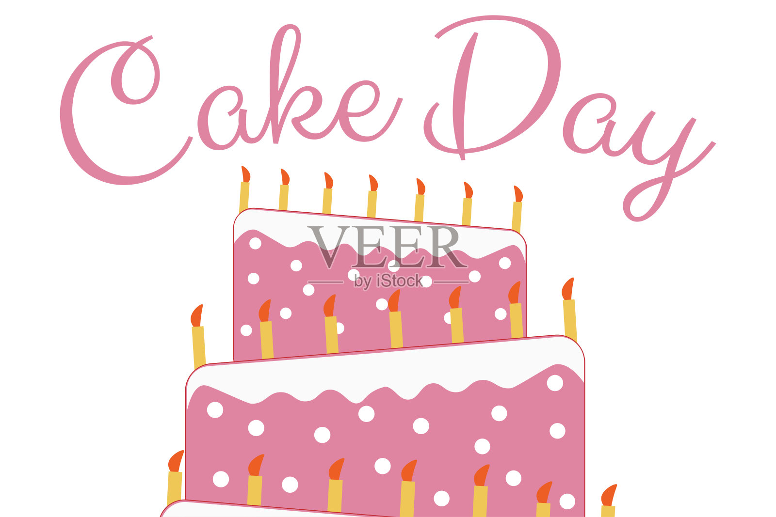 蛋糕的一天。节日的概念。模板的背景，旗帜，卡片，海报与文字题词。向量EPS10插图。插画图片素材