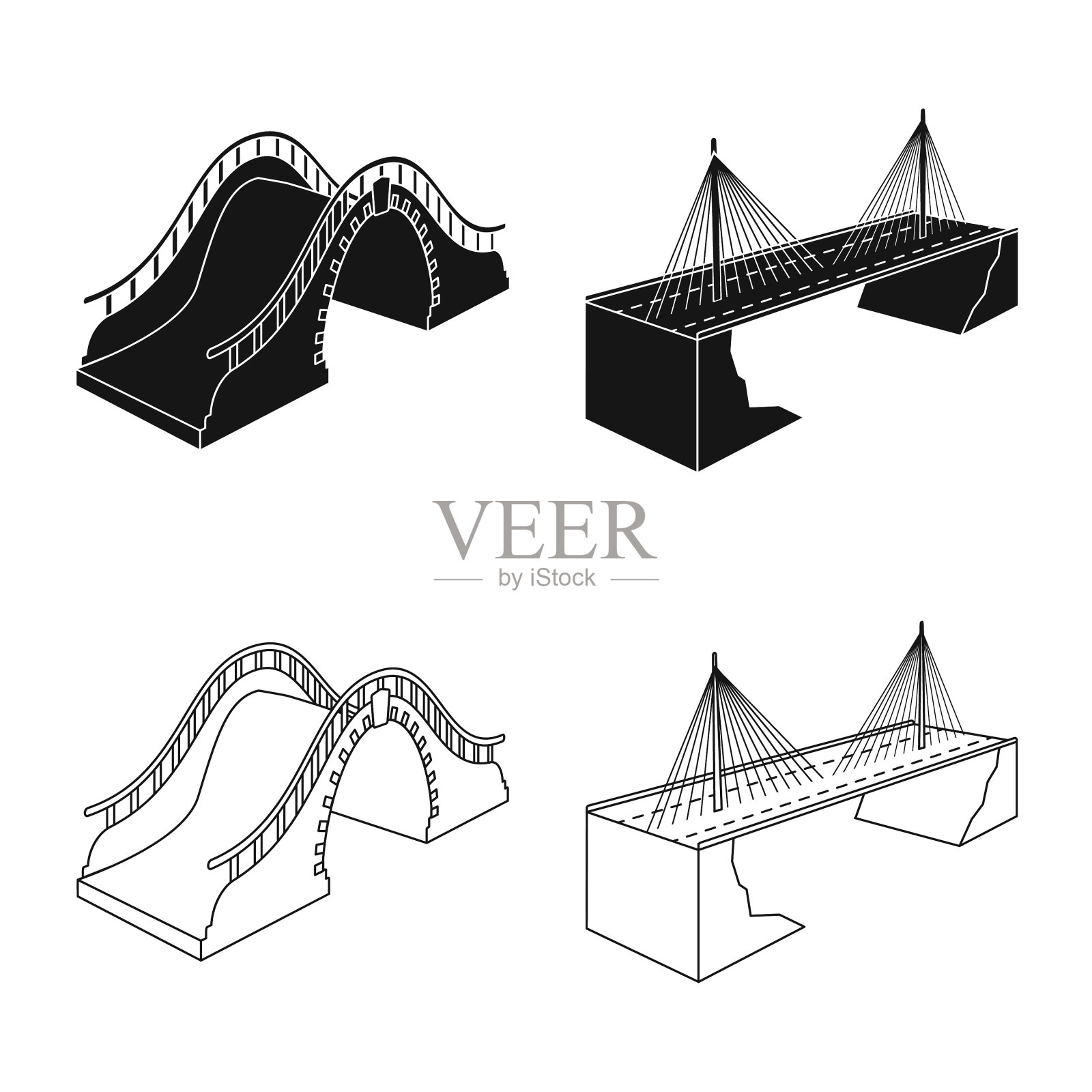 设计连接和设计标志集图标素材