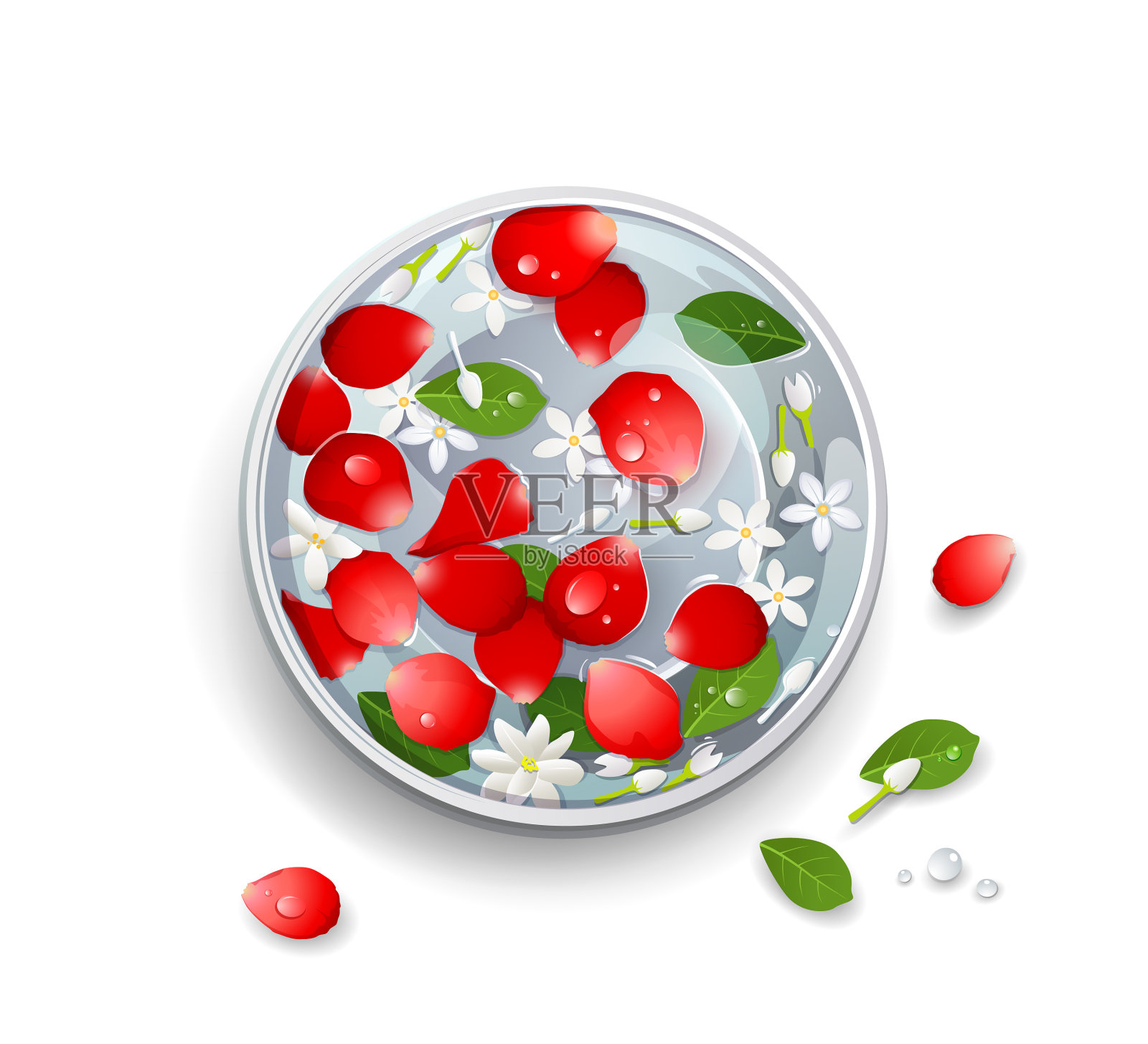 泰国泼水节快乐玫瑰花瓣设计元素图片