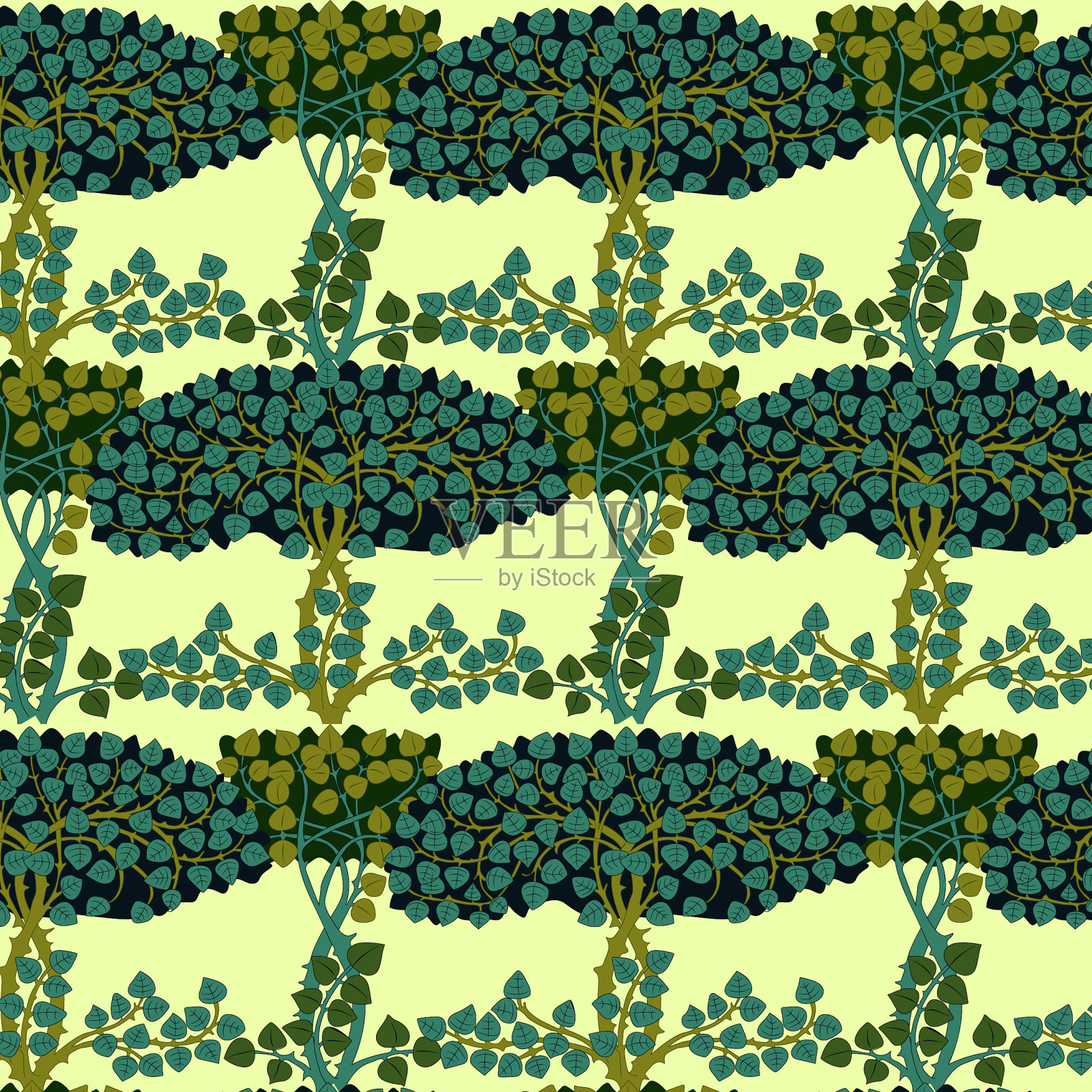 复古无缝图案与花卉装饰插画图片素材