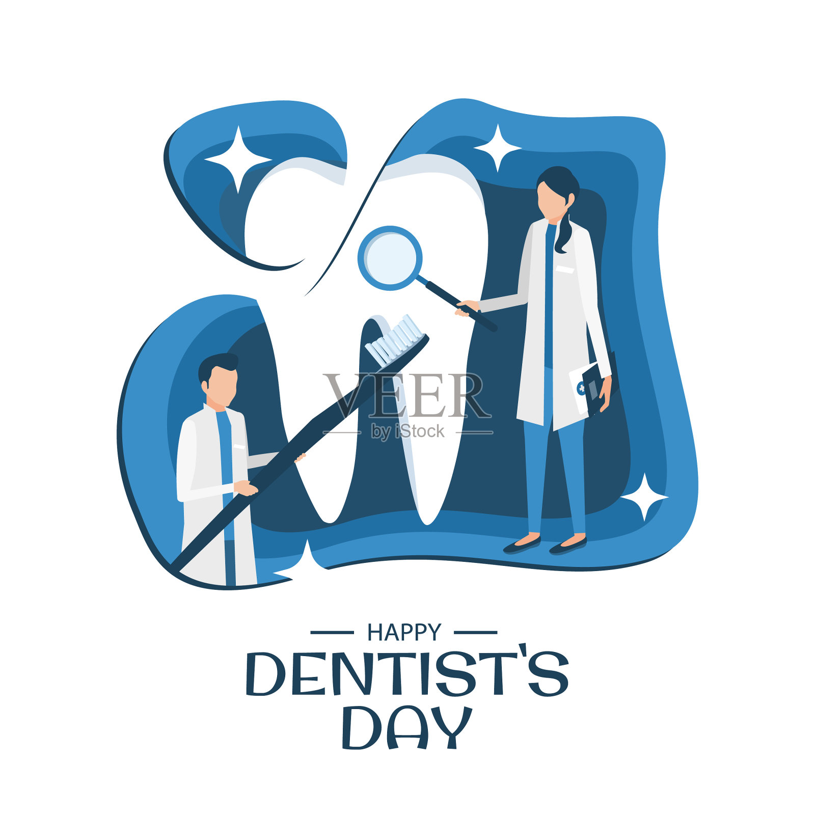 牙科医生的一天插画图片素材