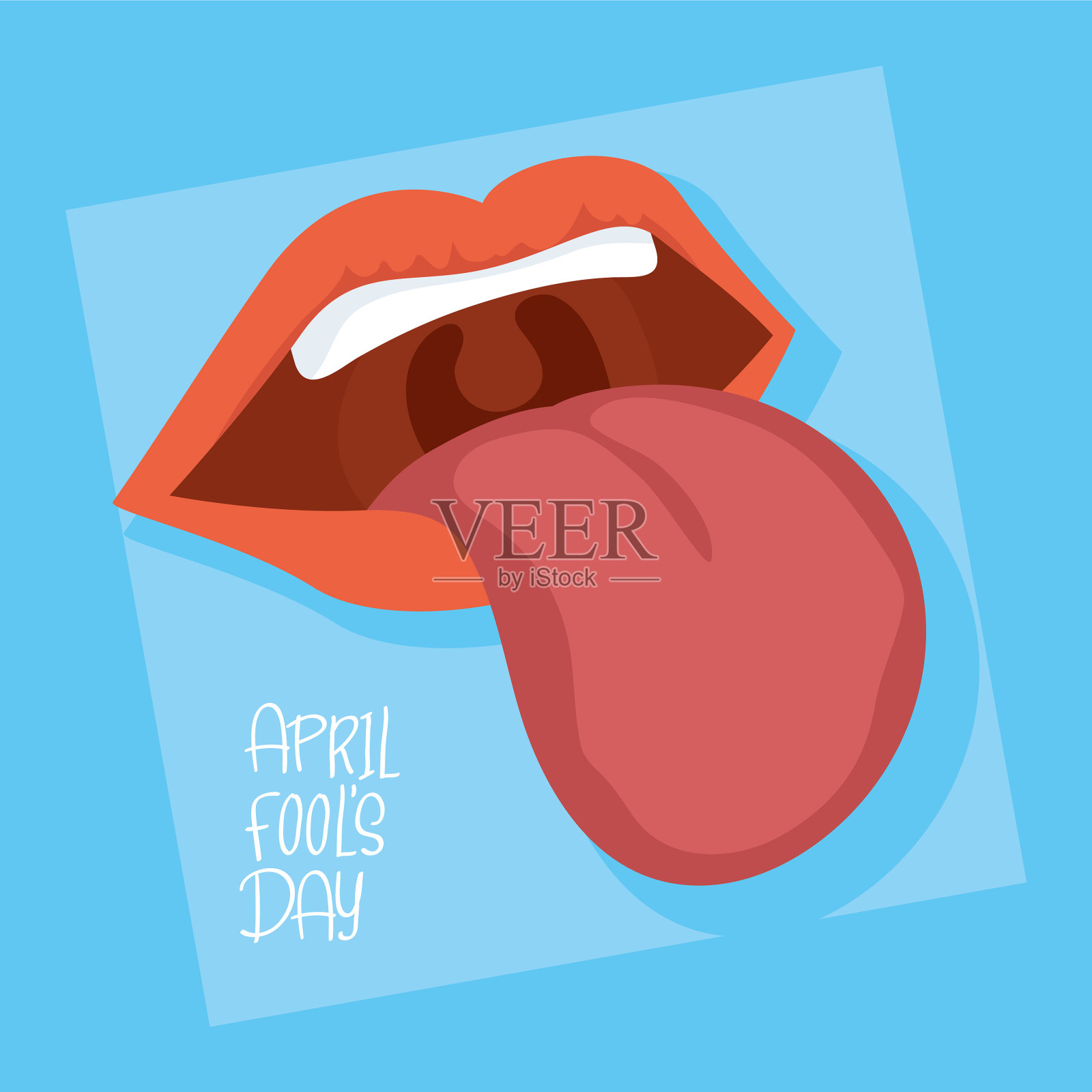 愚人节快乐卡片上有字母和插画图片素材