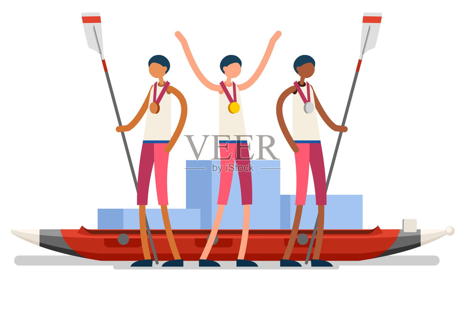 皮划艇运动员象征皮划艇图标插画图片素材