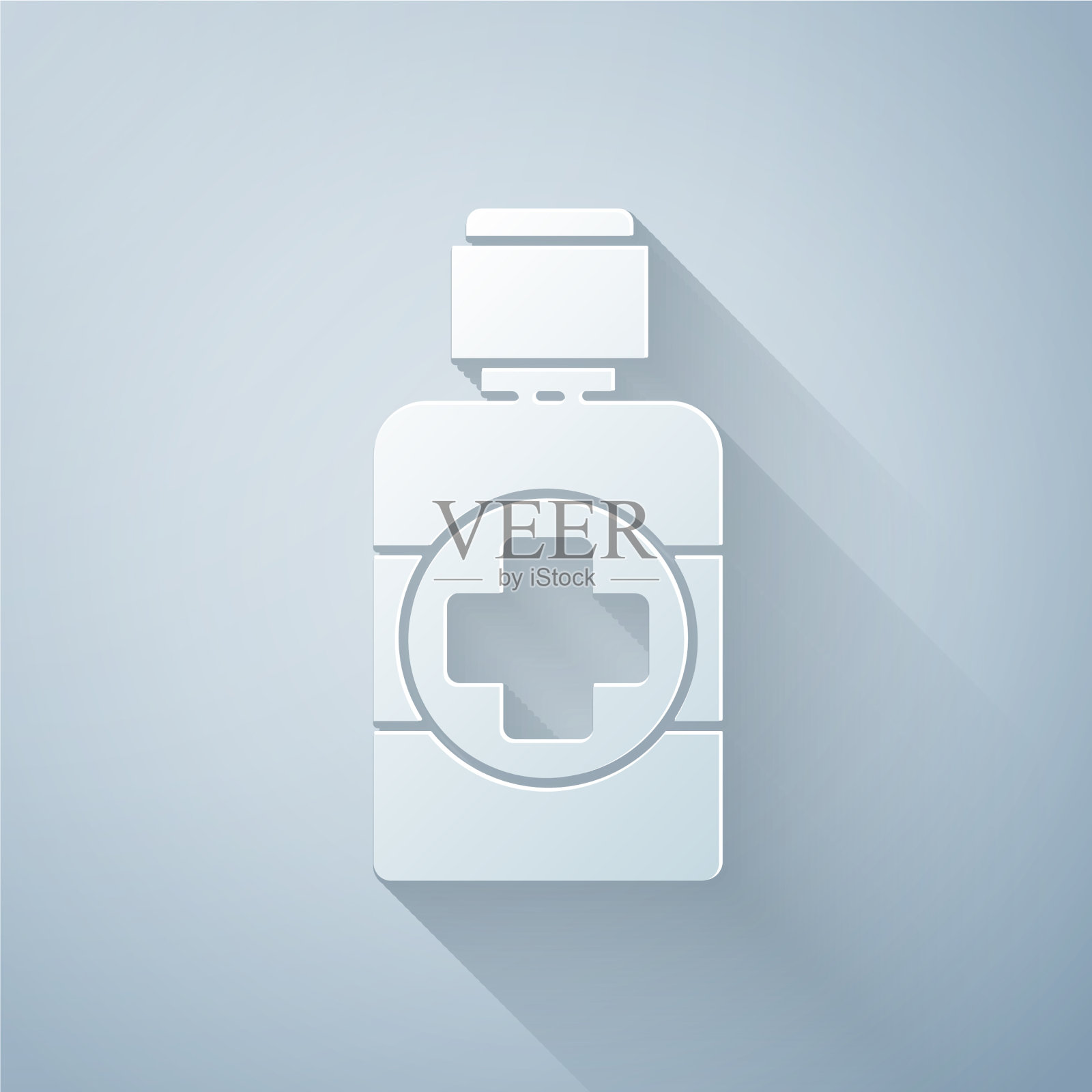 纸切瓶药糖浆图标孤立插画图片素材