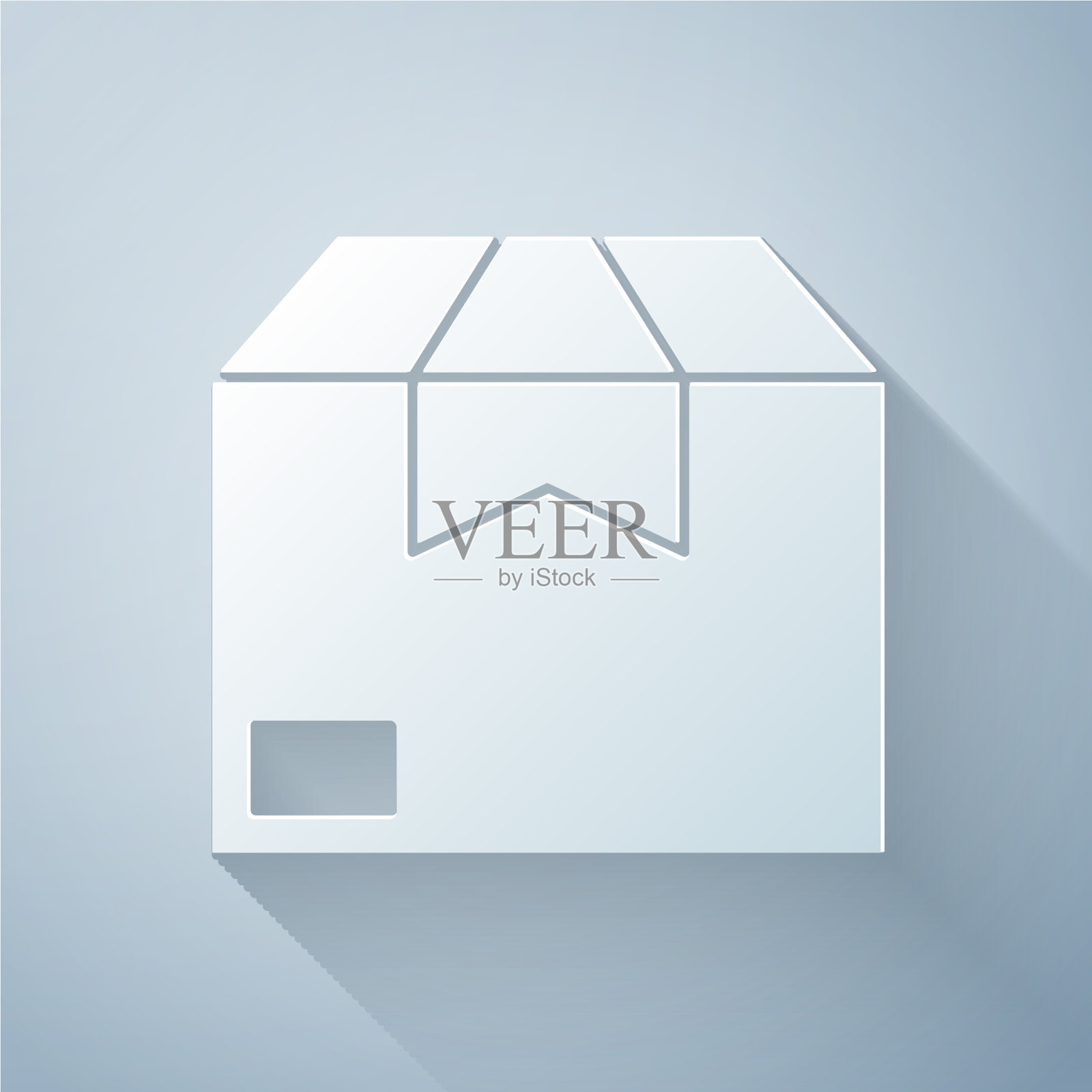 纸切纸箱纸箱图标隔离上插画图片素材