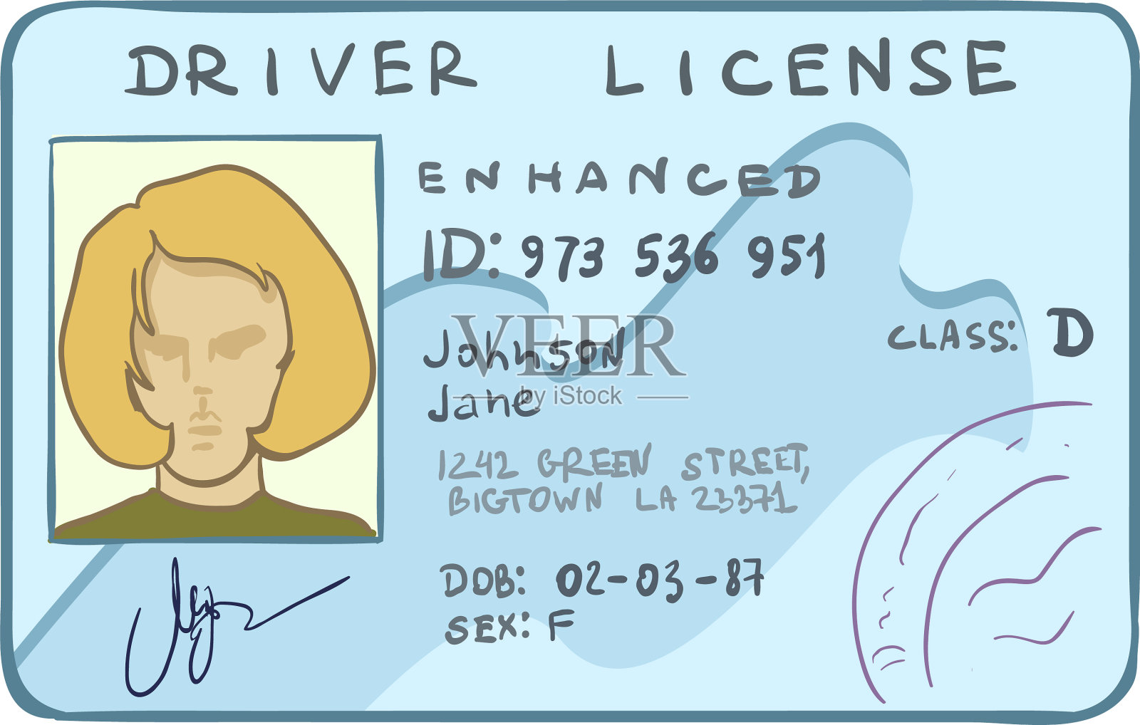 卡通女司机id插画图片素材