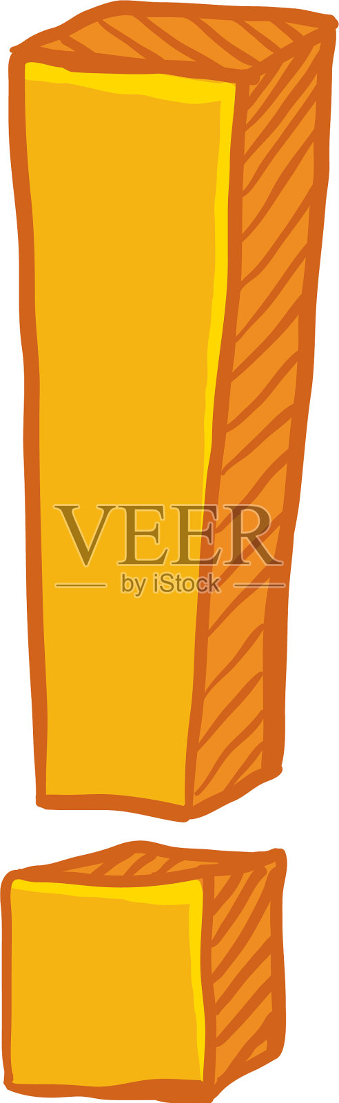 卡通黄色感叹号插画图片素材