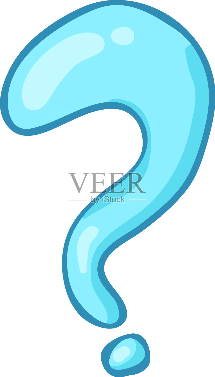 卡通颜色问号孤立白色插画图片素材