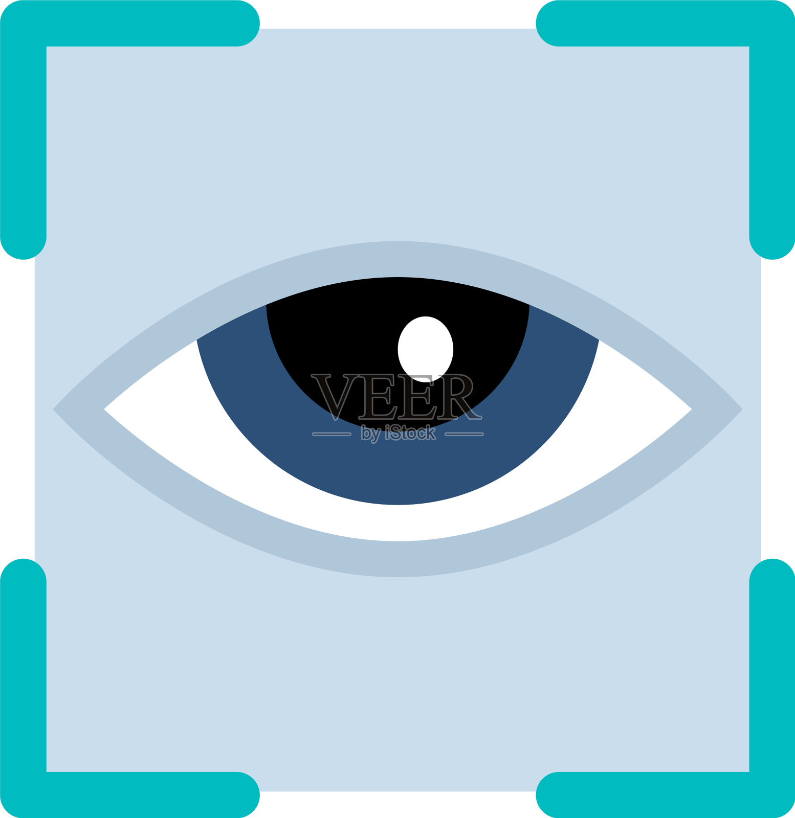 颜色平面图标-人眼在框架插画图片素材