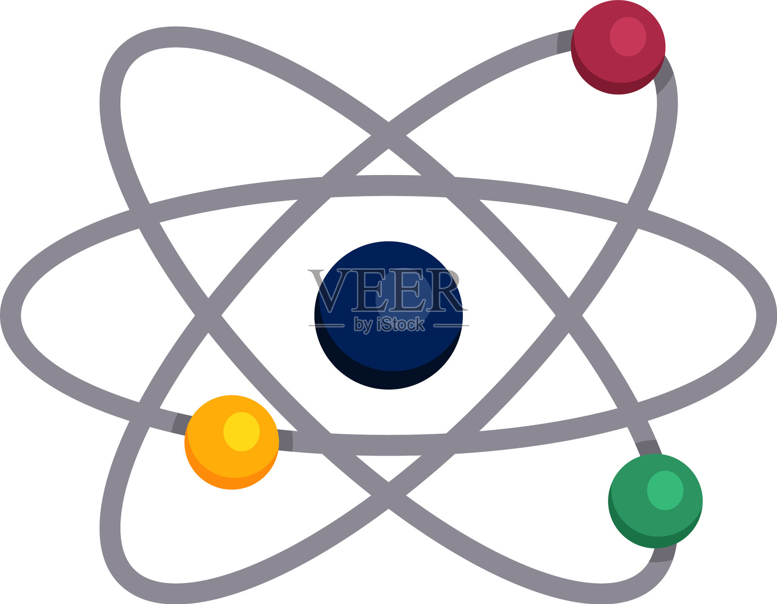 单色扁平原子图标插画图片素材