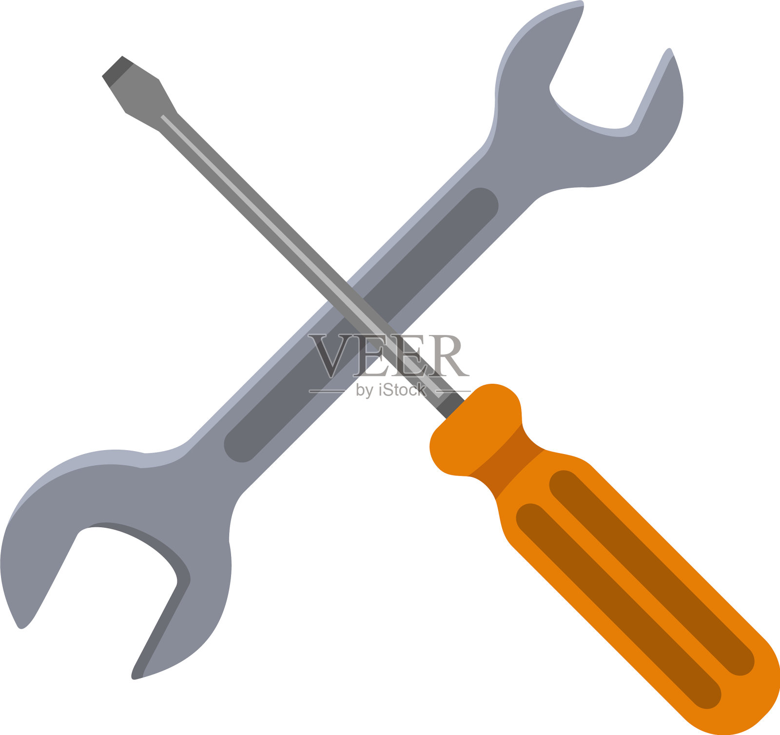 图标设置和选项符号交叉扳手图标素材