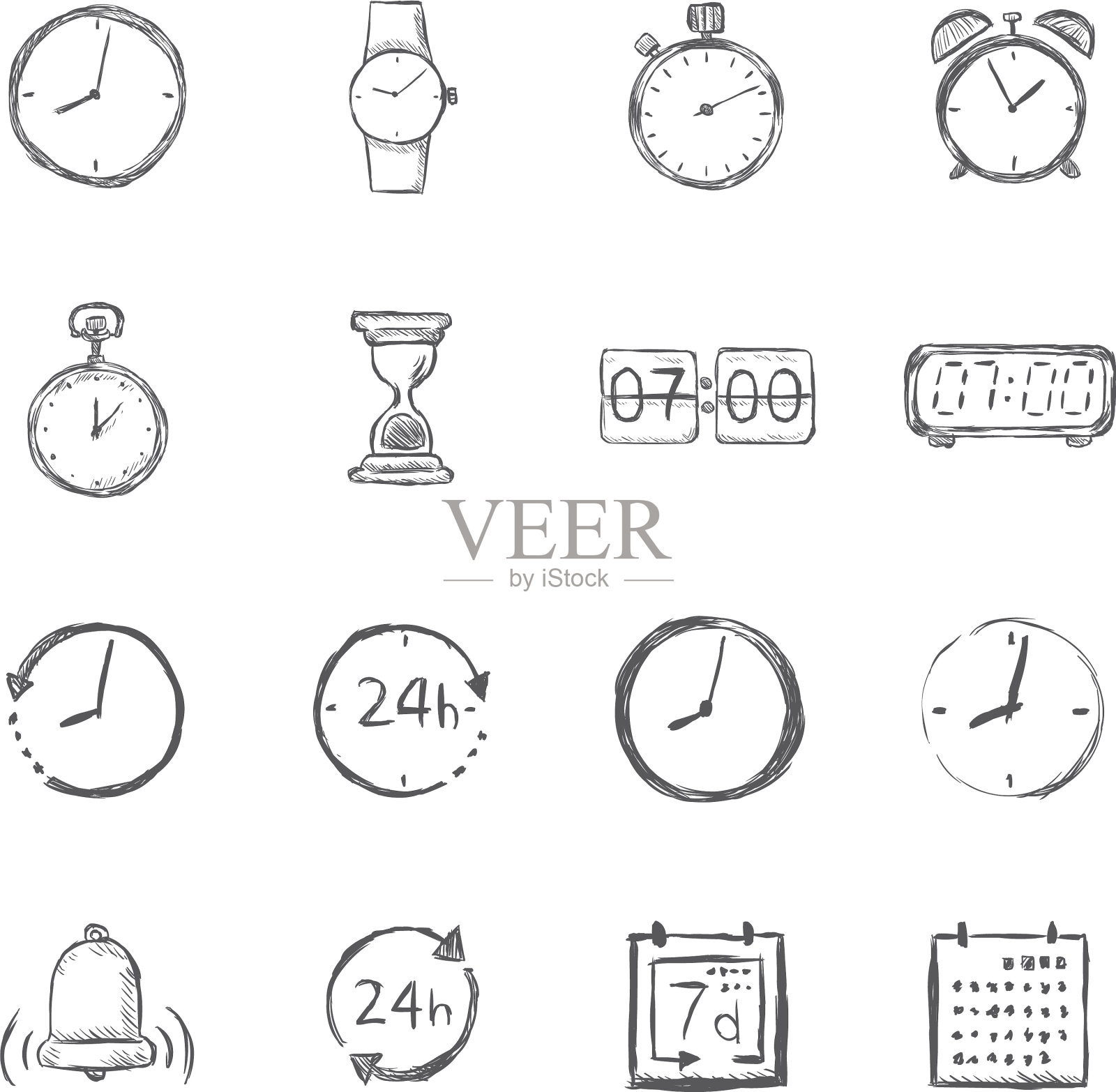 设置草图时间图标图标素材