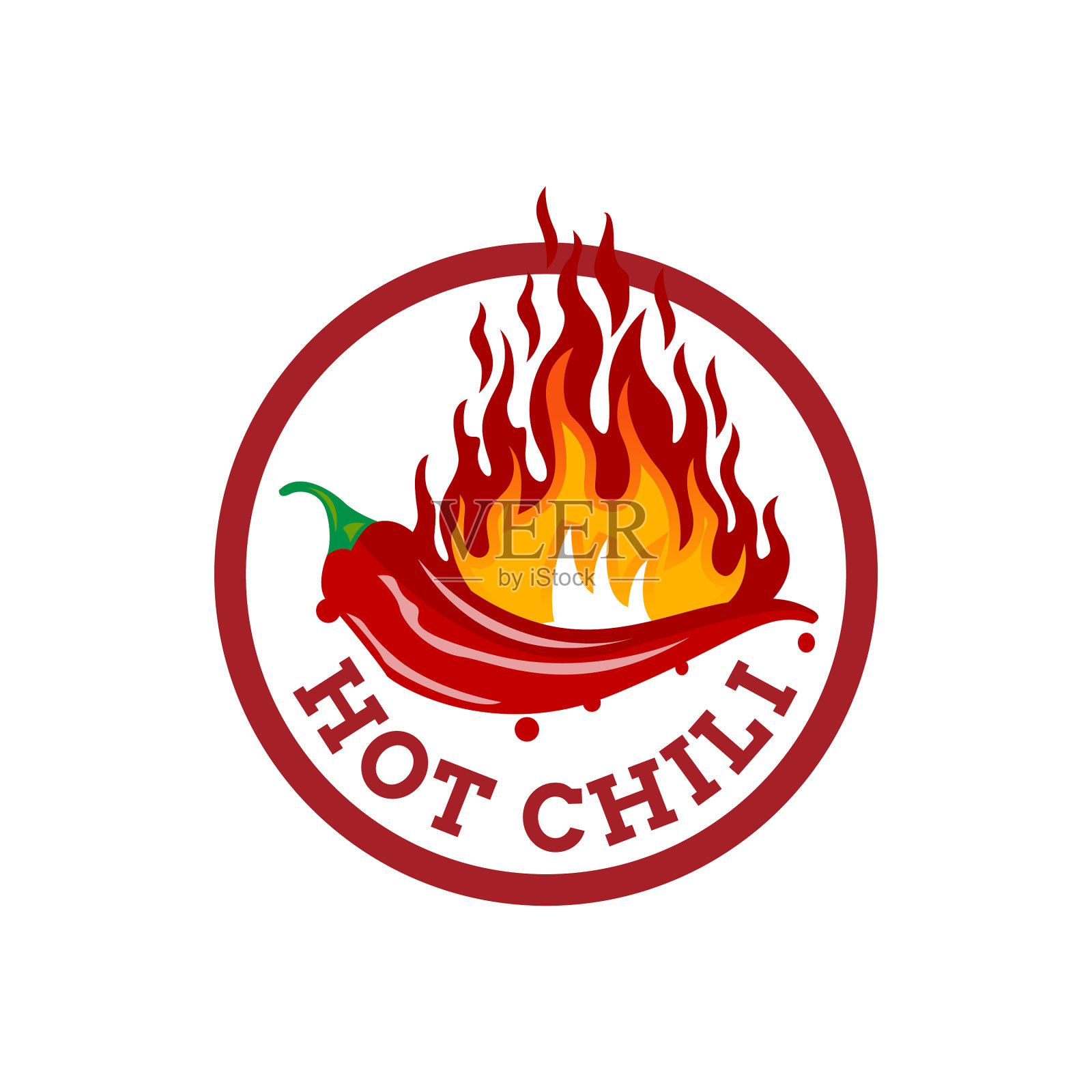 辣椒标志食品标签或不干胶概念设计元素图片