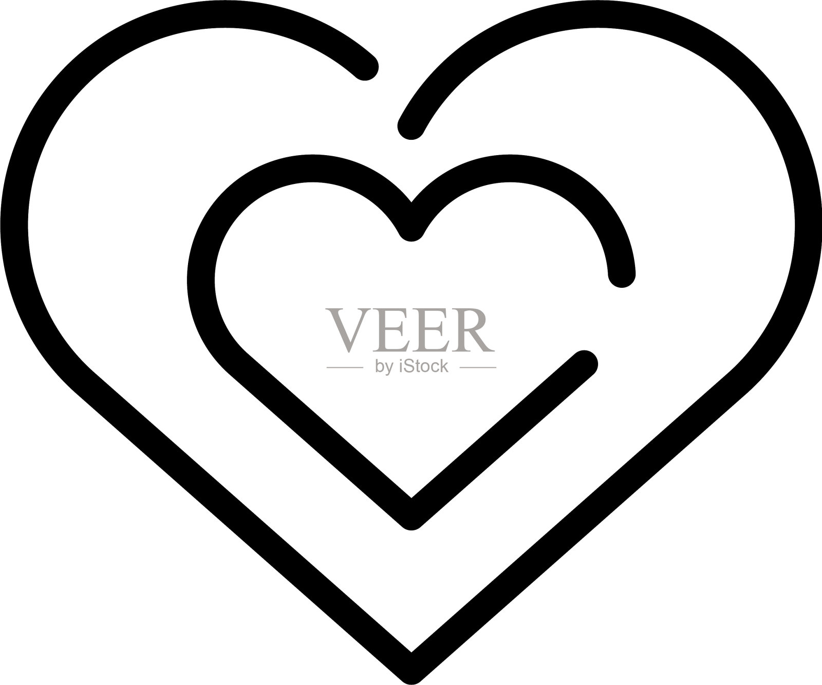 心形符号线条风格图标图标素材