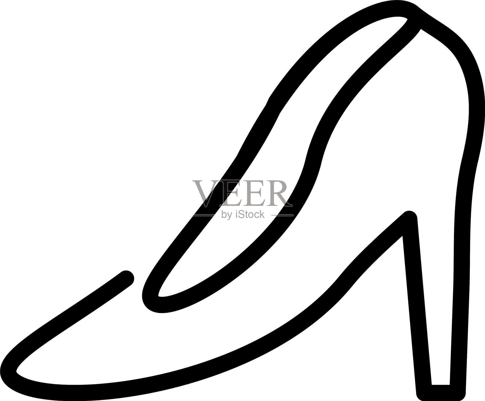 女性高跟鞋线条风格的图标设计元素图片