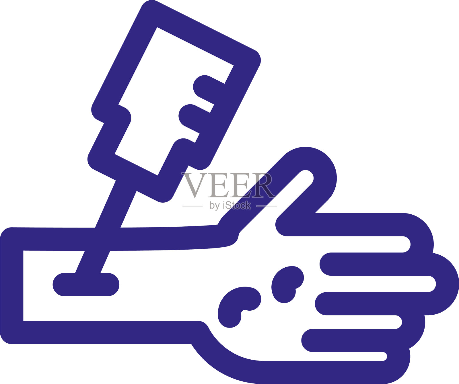 疫苗注射手图标粗线条样式设计元素图片