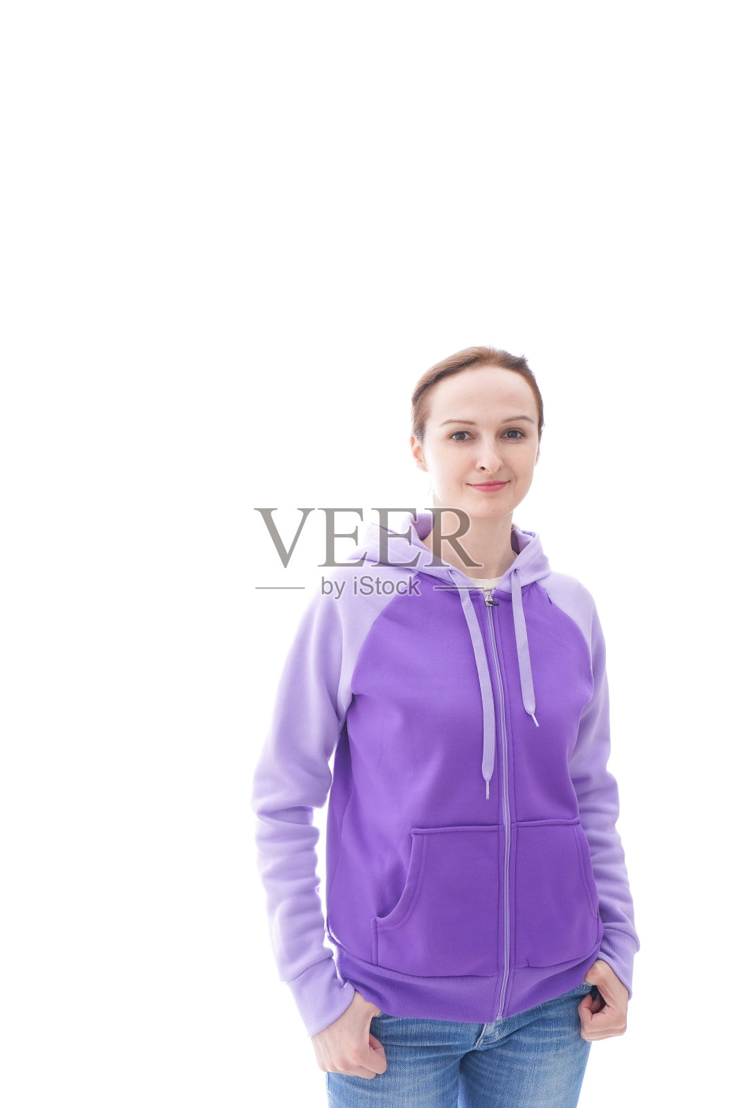 一个穿着皮大衣的女人的肖像照片摄影图片