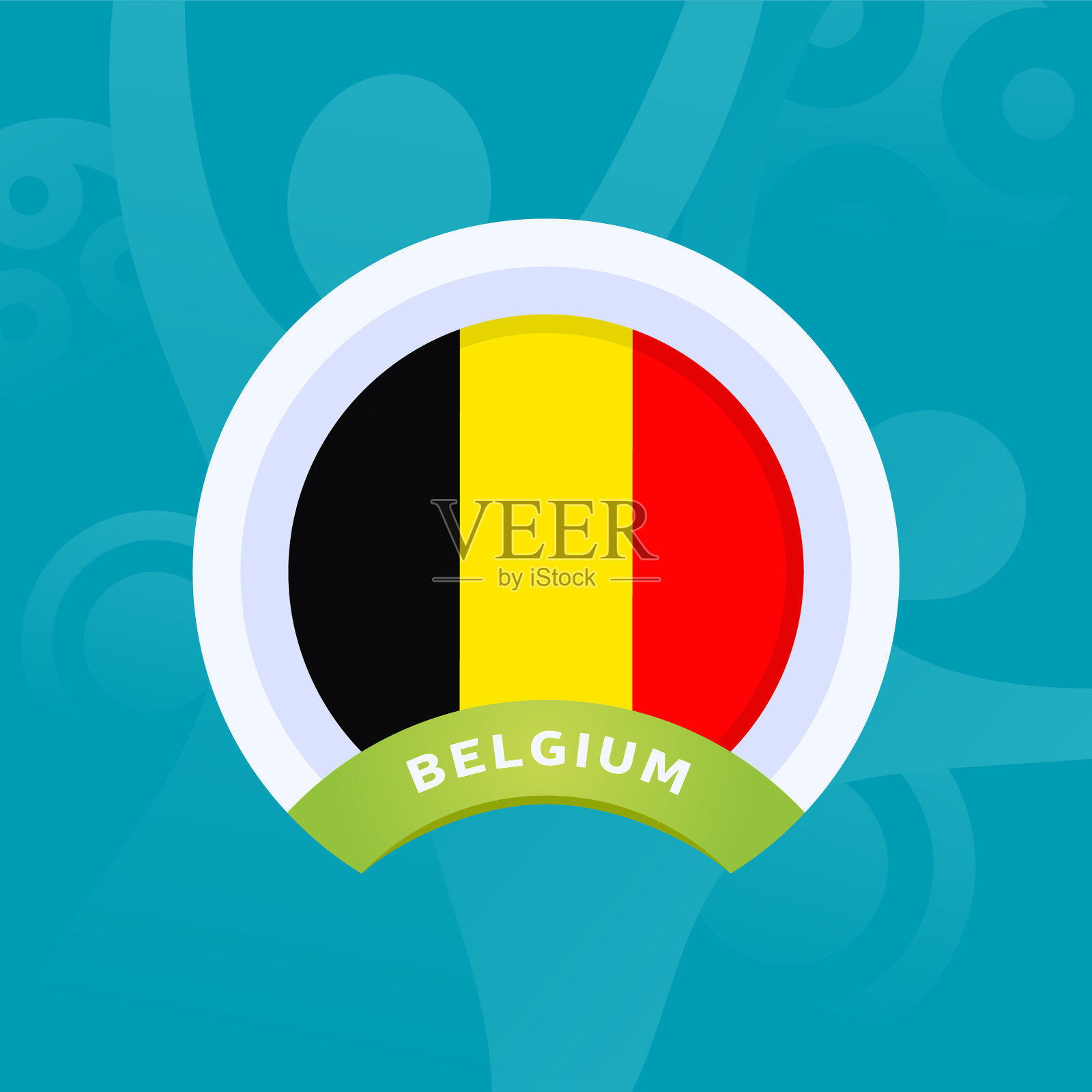 比利时旗欧洲足球2020锦标赛插画图片素材