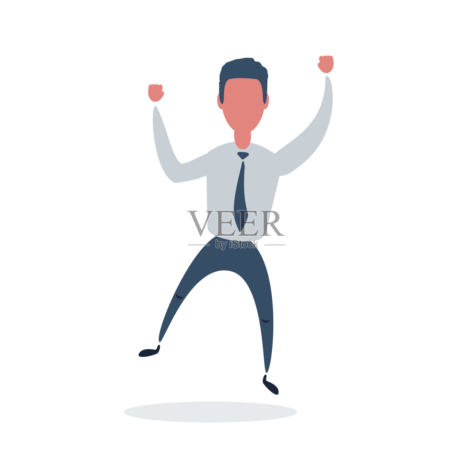 快乐自豪的商人生意恭维插画图片素材