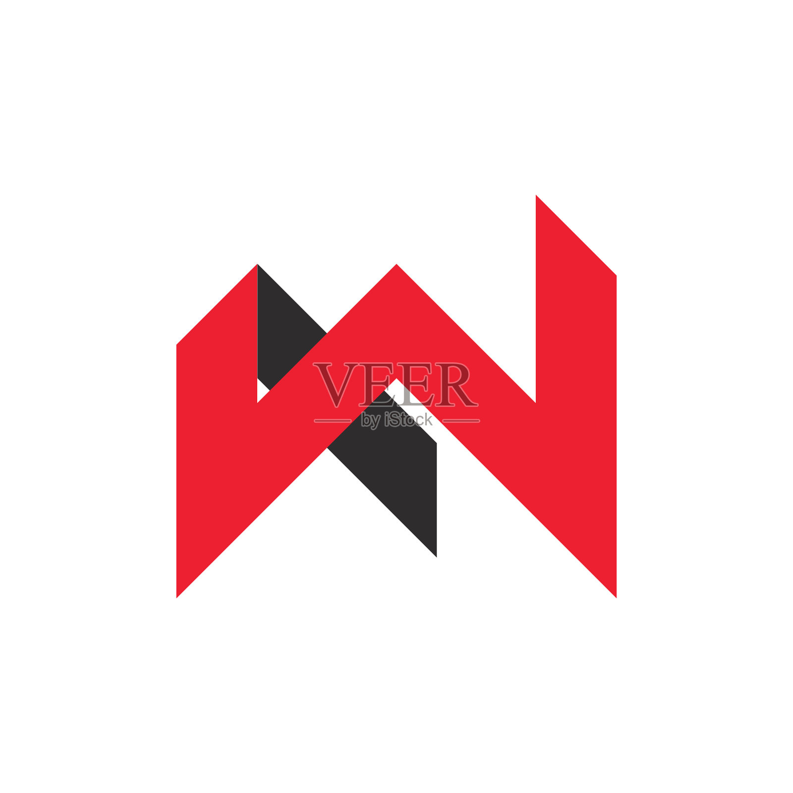 字母简单的几何阴影标志设计元素图片