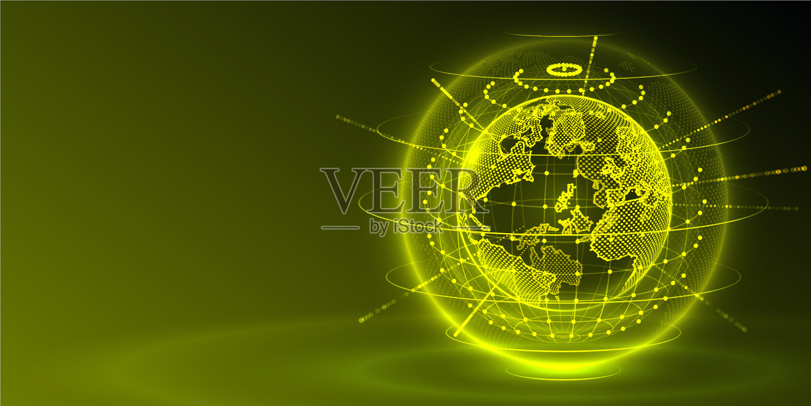 概念全球行星地球点绿色背景插画图片素材