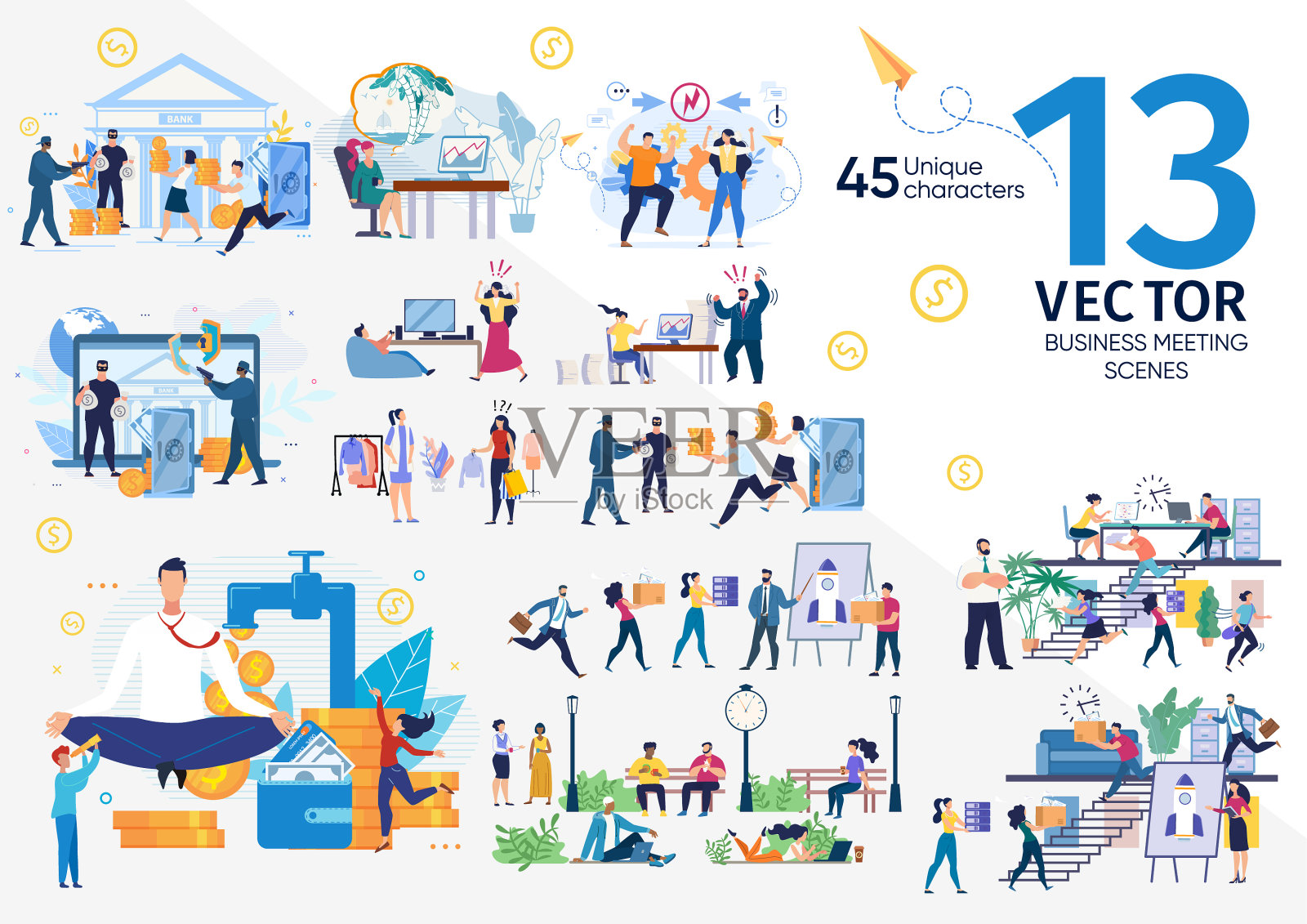 商务人士的生活状况一成不变插画图片素材