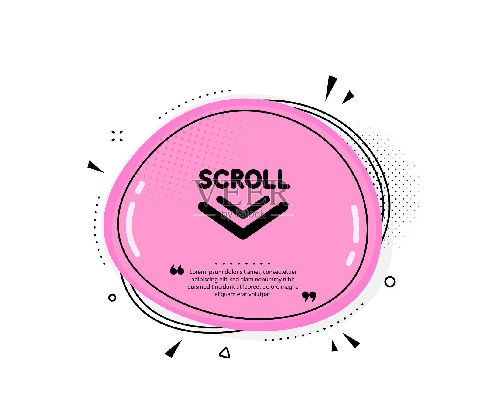 向下滚动箭头图标滚动屏幕标志插画图片素材