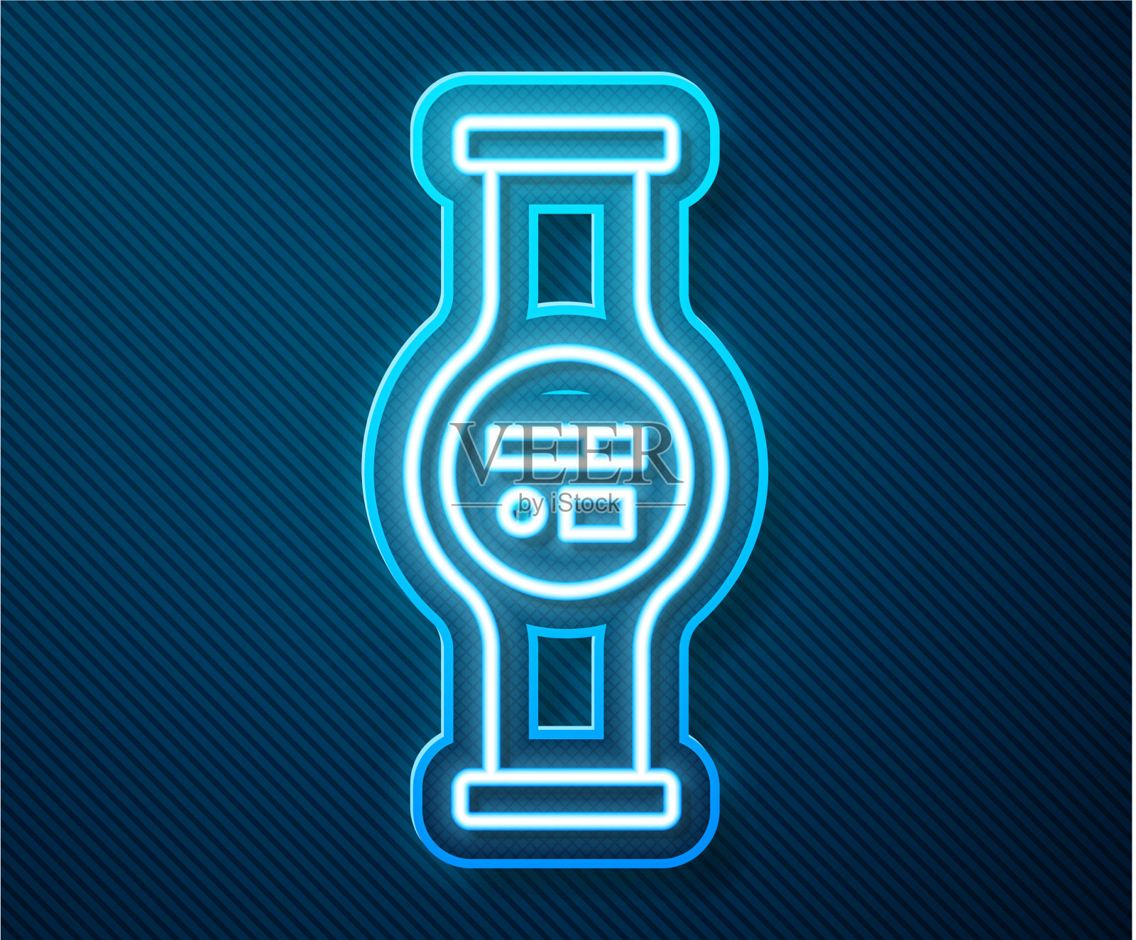 发光的霓虹灯线水表与管道图标插画图片素材