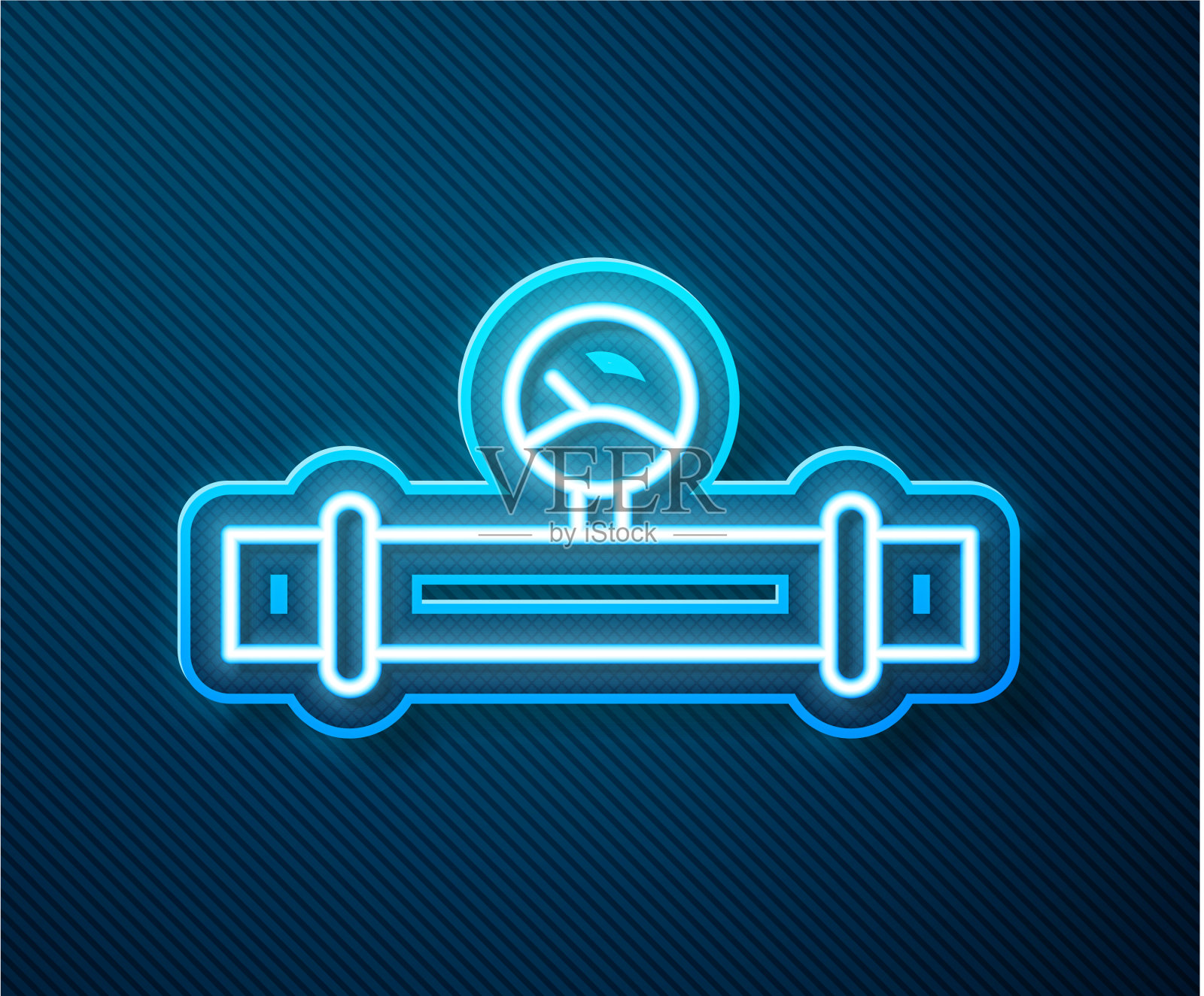 发光霓虹线是工业用金属管材和插画图片素材