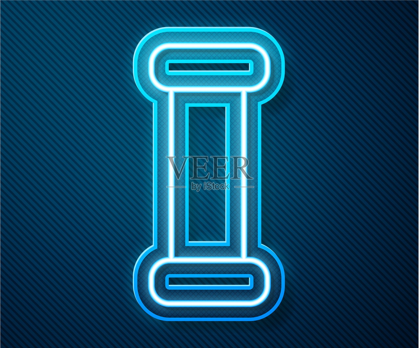 发光霓虹线工业金属管道图标插画图片素材