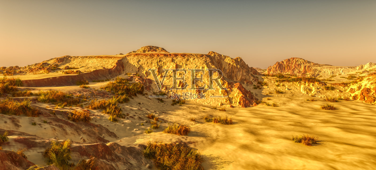 美丽的自然背景-非洲绿洲3d渲染照片摄影图片