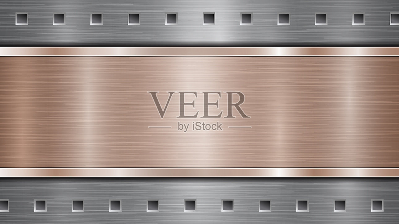 金属背景与孔和抛光板插画图片素材