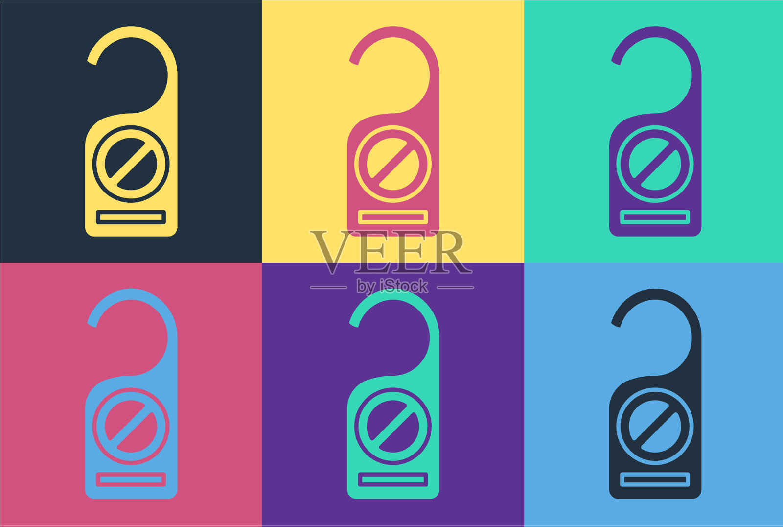 波普艺术请勿打扰图标隔离开插画图片素材