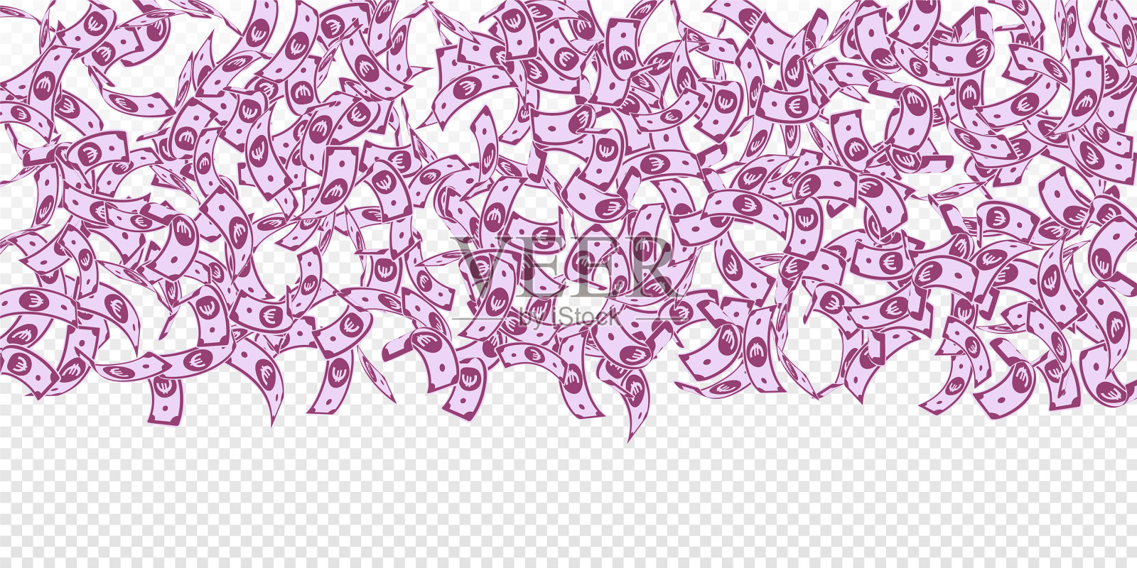 欧盟欧元票据浮动欧元bi下跌插画图片素材